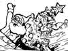 Santa in a speed boat, 1991 Librarian fishing gear